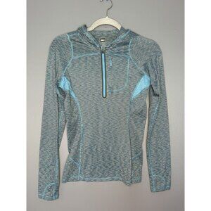 REI Pullover Performance Hoodie‎ Womens XS Blue Zip Stretch Athletic Running Top